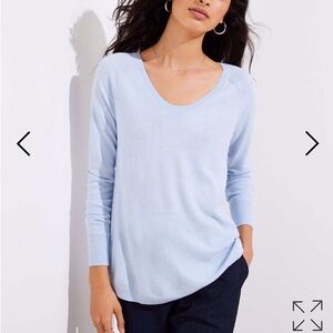 Loft Light Blue Long Sleeve Sweater Size Medium.